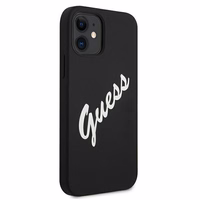 Guess GUHCP12SLSVSBW iPhone 12 mini 5.4" juodas ir baltas kietas dėklas Silikoninis Vintage