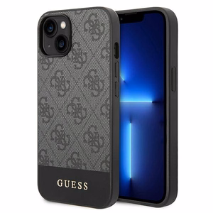 Guess 4G Stripe Collection dėklas iPhone 14 / 15 Plus pilkas
