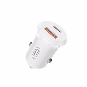 XO car įkroviklis CC69 PD 30W QC 1x USB 1x USB-C baltas