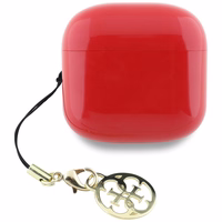 Belaidės ausinės TWS Guess Effect Printed Classic Logo & Charm raudonos spalvos