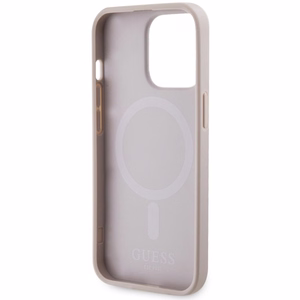 Guess GUHMP13LP4RPSP iPhone 13 Pro / 13 6.1" rožinė/rožinė kietas dėklas 4G Printed Stripes MagSafe