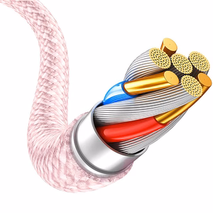 Blavec Kabelis Candy pintas - Type C į Lightning - PD 20W 2,4A 1 metras Apple CarPlay (CCA-CL24P10) rožinis