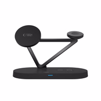 "Tech-Protect QI15W-A41 3in1" belaidis įkroviklis su "MagSafe", skirtas "Apple" įrenginiams - juodas