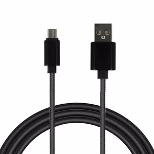 Kabelis TIPAS 1 - USB į Micro USB - metaliniai kištukai QC 3.0 1 metras juodas