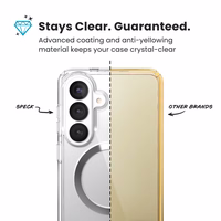 Speck Presidio Perfect-Clear Magnet - Samsung Galaxy S26+ MagSafe dėklas (Clear/Clear/sidabrinis)