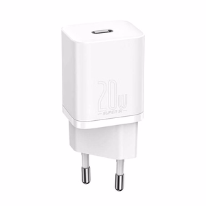 Įkroviklis Baseus Super Si 20W USB-C + USB-C to Lightning cable 1.0m baltas TZCCSUP-B02