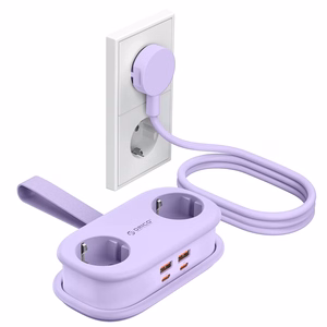 Orico AP3 65W GaN 6in1 maitinimo blokas 2x AC + 2x USB-A + 2x USB-C - violetinis