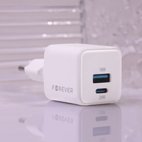 Forever TC-08-20AC GaN PD QC įkroviklis 1x USB-C 1x USB 20W baltas
