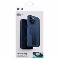 Uniq Heldro Mag Magclick įkrovimo dėklas telefonui iPhone 15 Pro Max - mėlyna