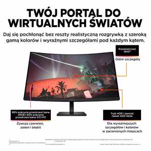 HP OMEN 32c kompiuterio monitorius 80 cm (31,5") 2560 x 1440 pikselių Quad HD juodas