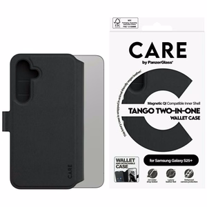 CARE by PanzerGlass Funkcinis Tango 2in1 piniginės dėklas telefonui Samsung Galaxy S25+ - Juodas