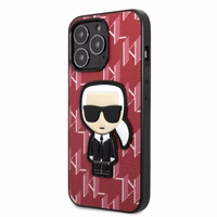 Karl Lagerfeld KLHCP13LPMNIKPI iPhone 13 Pro / 13 6.1" kietas dėklas raudonas/raudonas Monograma Ikonik pleistras