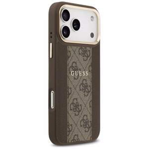 Guess 4G Stripe Magnetinis dėklas telefonui iPhone 17 Pro Max - ruda