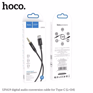 Cable AUX Jack 3,5 mm to USB C Hoco 1 m UPA19 black