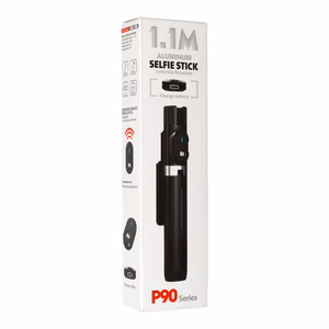 Asmenukių lazda - su nuimamu bluetooth nuotolinio valdymo pultu ir trikoju - P90 JUODA