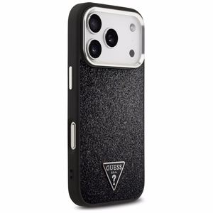 Guess Blizgus Trikampio Logotipas Magnetinis dėklas telefonui iPhone 17 Pro - juodas