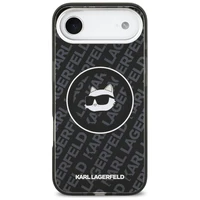 Karl Lagerfeld IML Choupette galvos logotipo magnetinis iPhone Air dėklas - juodas