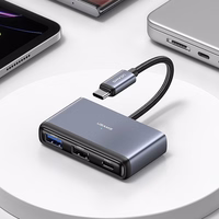 USAMS adapteris HUB 5w1 USB 2.0/USB 3.0/ USB-C/TF/SD tamsiai pilkas SJ628HUB01 (US-SJ628)