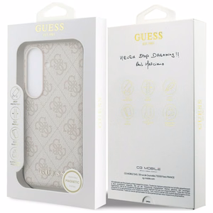 Guess dėklas 4G Classic Logo Charm MagSafe for Samsung Galaxy S26 rožinis