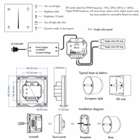 T1-1 sieninis LED valdiklis 12-48VDC, 2 kanalų, 1 spalvos, RF