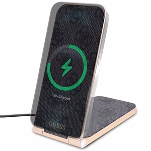 Guess 4G Pattern MagSafe складное 2 в 1 15W индуктивное зарядное устройство - чёрный