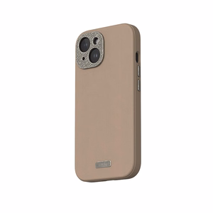 Moshi Napa MagSafe aukštos kokybės veganiškos odos dėklas, skirtas iPhone 15, „Woodsmoke Brown“ spalvos