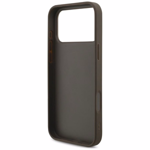 Guess PU 4G Metal Logo dėklas Apple iPhone 18 Pro, rudas