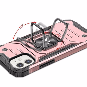 Wozinsky Ring Armor iPhone 14 dėklas telefonui su magnetiniu laikikliu ir žiedu, aukso spalvos