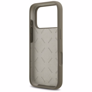 Guess Silikoninis didelis 4G užrašas dėklas iPhone 17 Pro Max - rudas