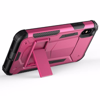 Zizo Hybrid Transformer Cover - Tough Cover iPhone X with Kickstand (Hot rožinis/juodas)