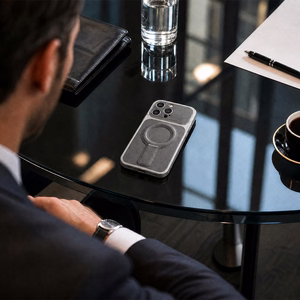 Luxgrip Mag dėklas iPhone 17 6,3", pilkas