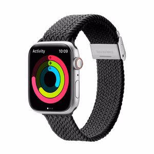 Dux Ducis dirželis (Mixture II versija) dirželis Apple Watch Ultra, SE, 9, 8, 7, 6, 5, 4, 3, 2, 1 (49, 45, 44, 42 mm) pintas diržas apyrankė juodas