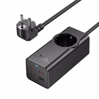 Maitinimo juosta 2 m Hoco 1 lizdas + USB A + 3 x USB C QC3.0 PD 3A 67W NS9 juoda