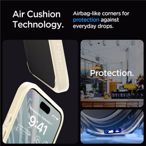 Spigen Crystal Hybrid dėklas telefonui iPhone 15 Pro Max - skaidri smėlinis