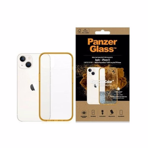 PanzerGlass ClearCase antibakterinis dėklas telefonui su Military Grade sertifikatu iPhone 13 / 14 / 15 - permatomas geltonas