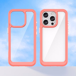 Outer Space dėklas telefonui su geliniu rėmeliu iPhone 16 Pro - raudonas