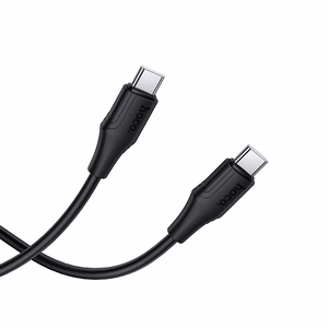 Kabelis silikoninis USB C į USB C Hoco 3A 60W 1 m X124 - juodas
