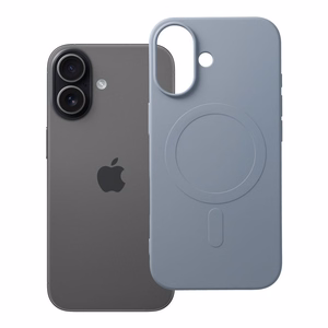 SILICONE MAG DĖKLAS (didelė skylė) suderinamas su MagSafe IPHONE 17 šviesiai mėlyna