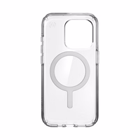 Speck Presidio Perfect-Clear MagSafe - iPhone 15 Pro dėklas (Clear / Chrome Finish / Serene sidabrinis)