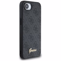 Guess 4G Script Logo MagSafe dėklas telefonui iPhone 16e - juodas