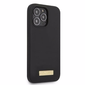 Guess GUHMP13LSPLK iPhone 13 Pro / 13 6.1" black/black hard case Silicone Logo Plate MagSafe