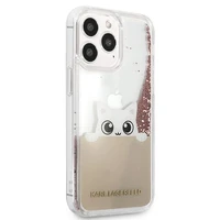 KARL LAGERFELD KLHCP13XPABGNU IPHONE 13 PRO MAX 6.7 "rožinis/rožinis dėklas PEEK A BOO LIQUID GLITTER