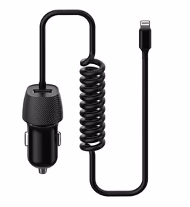Automobilinis įkroviklis Platinet (PLCRSL) su Lightning laidu (1xUSB 3.4A) juodas