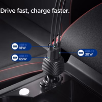 "Spigen Essential EV1133" 3 prievadų automobilinis įkroviklis - juodas