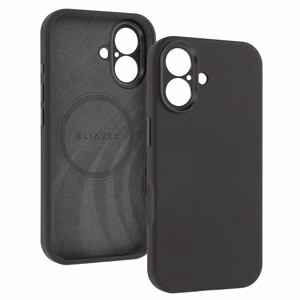 Liavec Silk Shield Case with Metal Camera Frame for Iphone 17 black