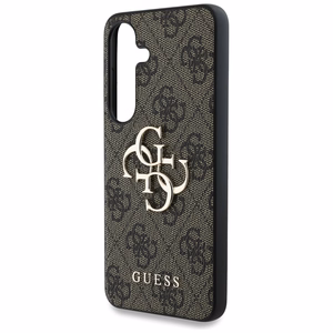 Guess didelis 4G logotipo dėklas Samsung Galaxy S25 rudas