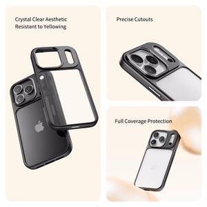 Rock Guard serijos dėklas telefonui Iphone 17 Pro Max skaidrus-juodas