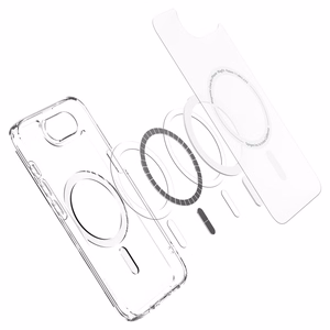 Spigen Ultra Hybrid Magnetinis dėklas telefonui iPhone 16e - baltas, permatomas