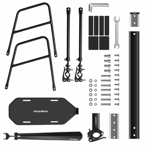 Rockbros RBHJ-1 Black Diamond dviračio bagažinė su purvasaugiu ir greito tvirtinimo sistema 26-29" kalnų dviračiams - juoda
