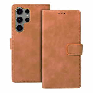 TENDER knygos tipo dėklas telefonui SAMSUNG S23 Ultra rudas